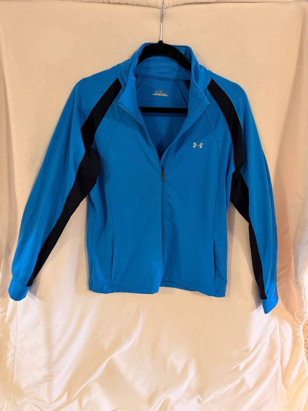Under Armour Women's Bright Blue Full-Zip Arhletic Jacket with Black Panels